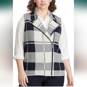 EUC- Chaps, Sweater Vest with assymetic zipper Sz Large